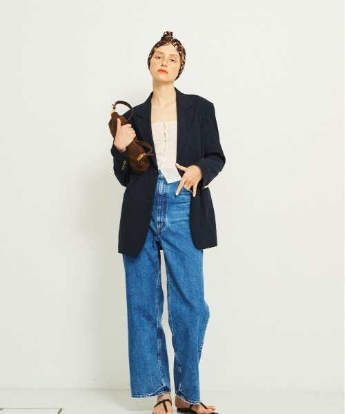 Rouge vif（ルージュヴィフ）の「ビッグシルエットシングルジャケット（テーラードジャケット・レディース・ネイビー/ブラック・38/36）」の9枚目の写真