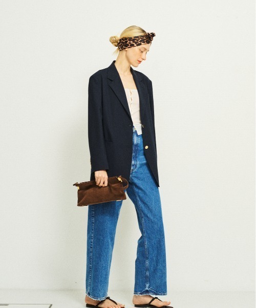 Rouge vif（ルージュヴィフ）の「ビッグシルエットシングルジャケット（テーラードジャケット・レディース・ネイビー/ブラック・38/36）」の10枚目の写真