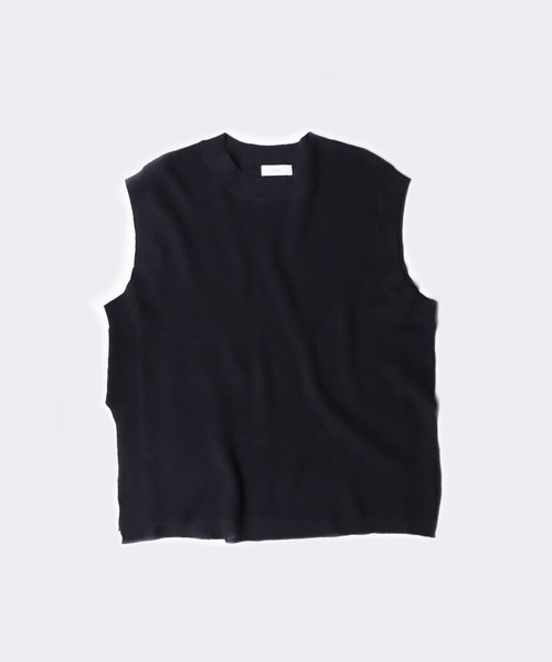 prit（プリット）の「[ prit ] リネンコットン 12G片畦編み クルーネックベスト（ベスト・レディース・ブラック/ベージュ/ネイビー・FREE）」の12枚目の写真