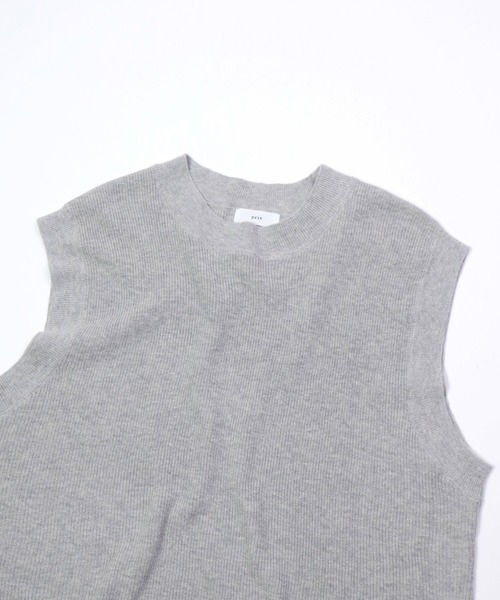 prit（プリット）の「[ prit ] リネンコットン 12G片畦編み クルーネックベスト（ベスト・レディース・ブラック/ベージュ/ネイビー・FREE）」の13枚目の写真