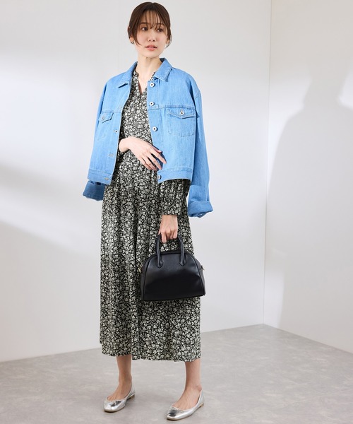 セール】小花柄スキッパーロングワンピース（ワンピース）｜ROPE