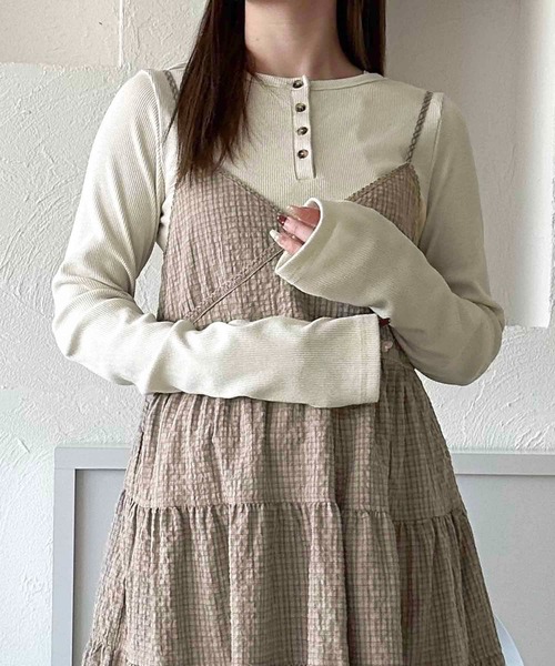 apres jour clair(アプレジュールクレア)の「【apres jour clair】ラメリブヘンリートップス【ZOZOTOWN限定アイテム】(Tシャツ/カットソー・レディース・グレー/アイボリー・X-LARGE/フリー)」の18枚目の写真