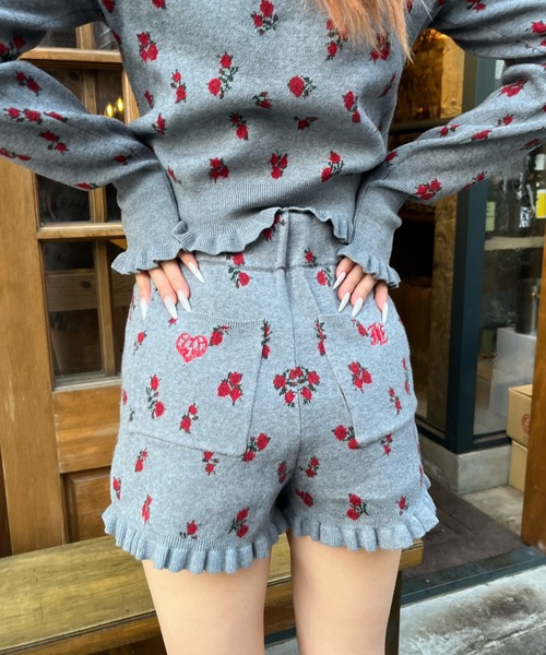 HTH(エイチティーエイチ)の「【jouetie×HTH】フリルフラワーニットパンツ(その他パンツ・レディース・グレー/ネイビー・FREE)」の8枚目の写真