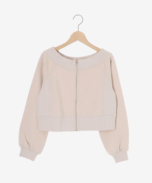 MAJESTIC LEGON(マジェスティックレゴン)の「オフショルジップスウェット(スウェット・レディース・グレー/ピンクベージュ/オートミール・MEDIUM)」の6枚目の写真