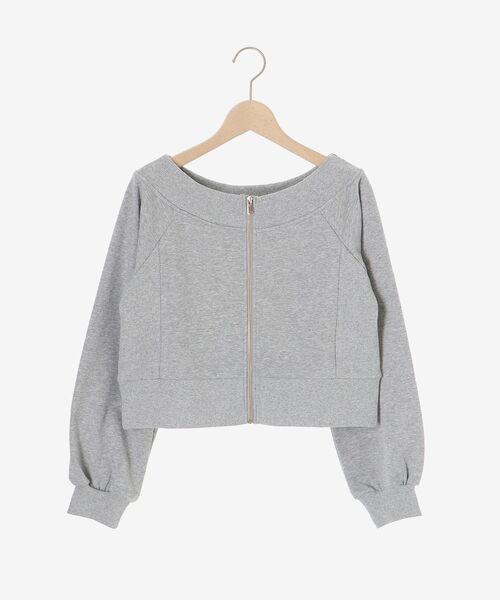 MAJESTIC LEGON(マジェスティックレゴン)の「オフショルジップスウェット(スウェット・レディース・グレー/ピンクベージュ/オートミール・MEDIUM)」の7枚目の写真