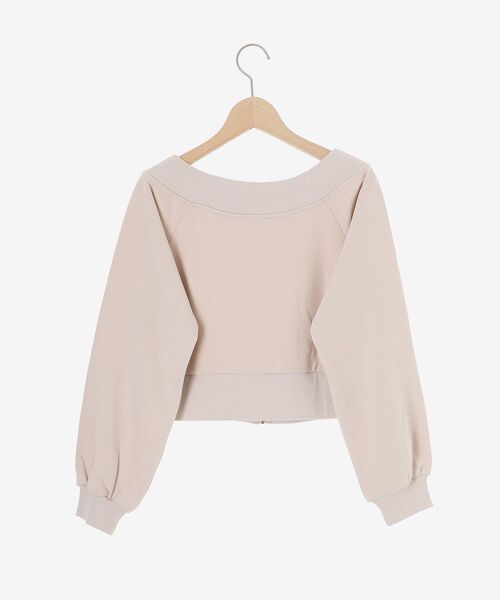 MAJESTIC LEGON(マジェスティックレゴン)の「オフショルジップスウェット(スウェット・レディース・グレー/ピンクベージュ/オートミール・MEDIUM)」の8枚目の写真