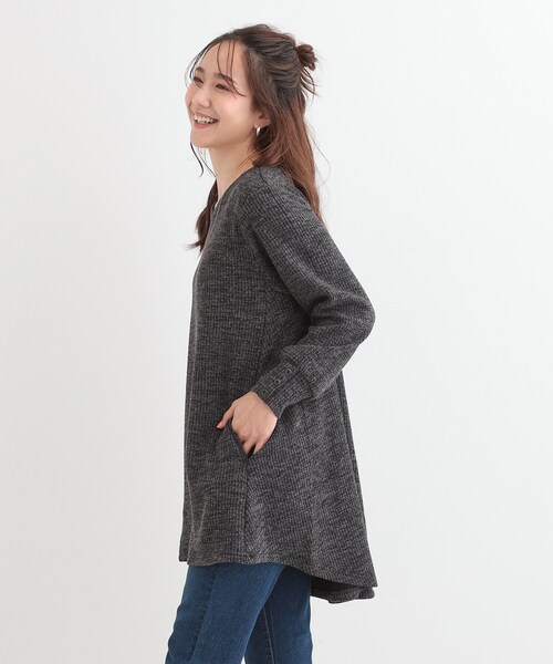 SHOO・LA・RUE（シューラルー）の「【洗える/S-LL】ふんわりタッチが癖になる ふくれジャカードチュニック（チュニック・レディース・グレー系その他/グリーン系/アイボリー・04/02/03/01）」の9枚目の写真