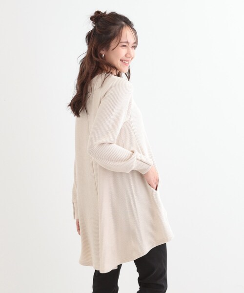 SHOO・LA・RUE（シューラルー）の「【洗える/S-LL】ふんわりタッチが癖になる ふくれジャカードチュニック（チュニック・レディース・グレー系その他/グリーン系/アイボリー・04/02/03/01）」の13枚目の写真