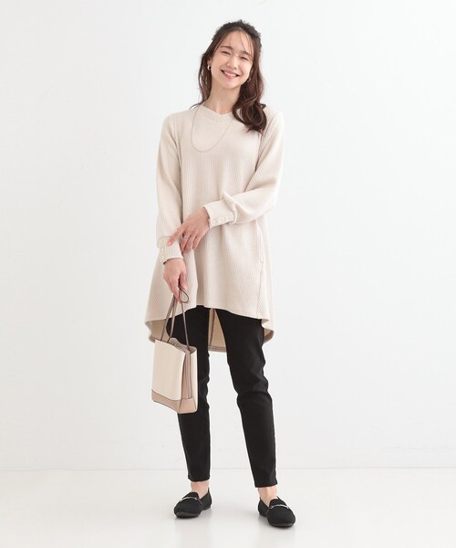 SHOO・LA・RUE（シューラルー）の「【洗える/S-LL】ふんわりタッチが癖になる ふくれジャカードチュニック（チュニック・レディース・グレー系その他/グリーン系/アイボリー・04/02/03/01）」の14枚目の写真