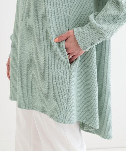 SHOO・LA・RUE（シューラルー）の「【洗える/S-LL】ふんわりタッチが癖になる ふくれジャカードチュニック（チュニック・レディース・グレー系その他/グリーン系/アイボリー・04/02/03/01）」の22枚目の写真