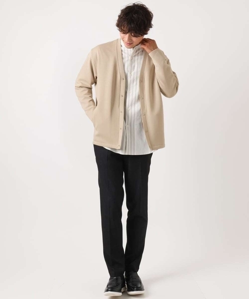 a.v.v（アーヴェヴェ）の「【毛玉になりにくい】さらさらVネックカーディガン（カーディガン/ボレロ・メンズ・ベージュ/ネイビー/ダークインディゴブルー・46/48/50）」の9枚目の写真