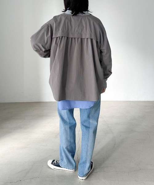 Doux archives（ドゥアルシーヴ）の「【名品/完売アイテム】バックギャザーミドルMA-1（ブルゾン・レディース・グレー/モカ/グレイッシュベージュ/チャコールグレー/ベージュ/ブラウン/カーキ/アイボリー/ミント・FREE）」の10枚目の写真