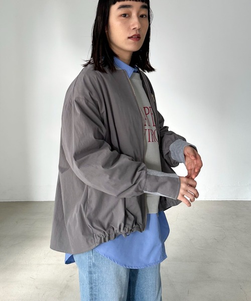 Doux archives（ドゥアルシーヴ）の「【名品/完売アイテム】バックギャザーミドルMA-1（ブルゾン・レディース・グレー/モカ/グレイッシュベージュ/チャコールグレー/ベージュ/ブラウン/カーキ/アイボリー/ミント・FREE）」の19枚目の写真