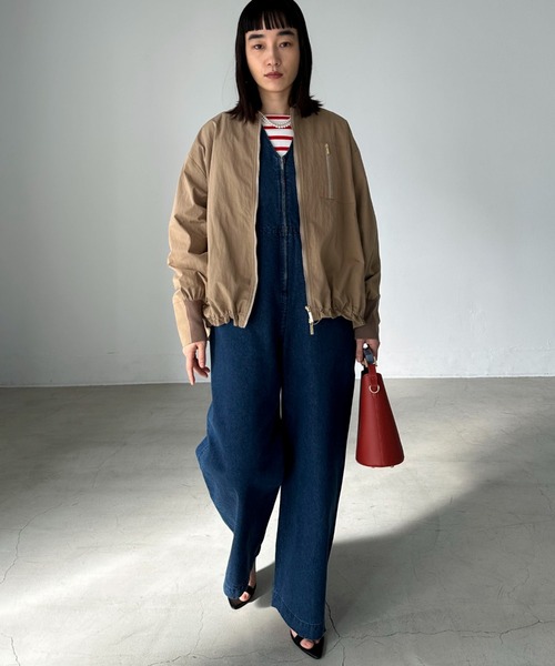 Doux archives（ドゥアルシーヴ）の「【名品/完売アイテム】バックギャザーミドルMA-1（ブルゾン・レディース・グレー/モカ/グレイッシュベージュ/チャコールグレー/ベージュ/ブラウン/カーキ/アイボリー/ミント・FREE）」の22枚目の写真