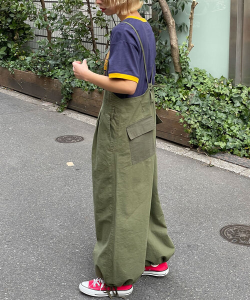 【UNESS/ユーネス】リメイク風ミリタリーキャミサロペット セール】【UNESS/ユーネス】リメイク風ミリタリーキャミ