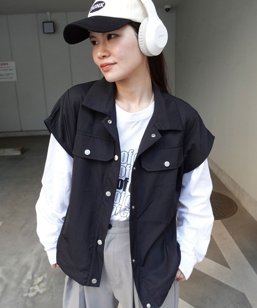 CORNERS（コーナーズ）の「裾ドロストミリタリーベスト（ベスト・レディース・ブラック/ライトベージュ/カーキ・M）」の14枚目の写真