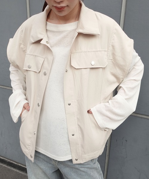 CORNERS（コーナーズ）の「裾ドロストミリタリーベスト（ベスト・レディース・ブラック/ライトベージュ/カーキ・M）」の7枚目の写真