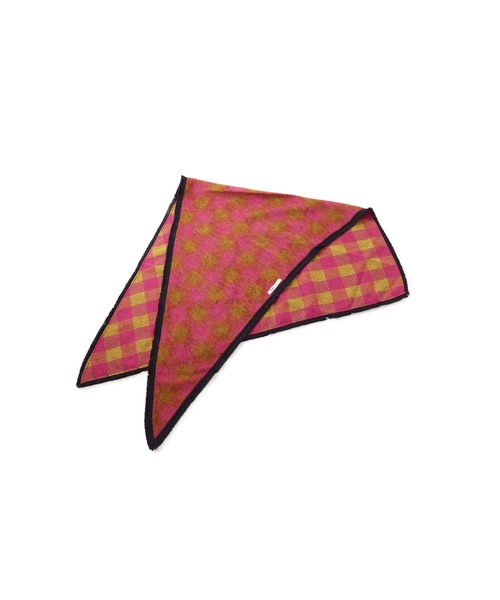 ROSE BUD（ローズバッド）の「(POM)チェックピンクブラウンストール（ストール/ショール・レディース・ピンク・ONE SIZE）」の3枚目の写真