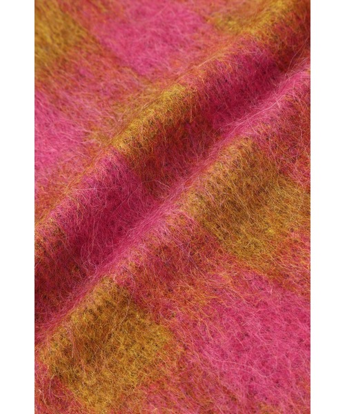 ROSE BUD（ローズバッド）の「(POM)チェックピンクブラウンストール（ストール/ショール・レディース・ピンク・ONE SIZE）」の6枚目の写真