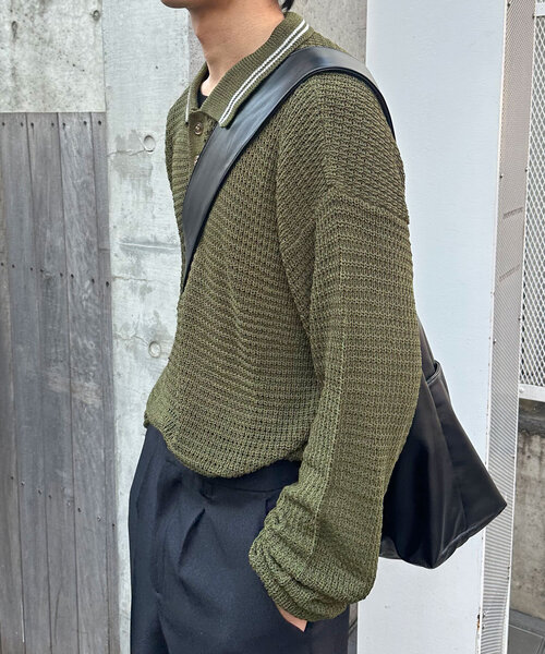 CIAOPANIC（チャオパニック）の「メッシュラインニットポロシャツ（シャツ/ブラウス・レディース・グリーン/サックスブルー/オフホワイト・FREE）」の17枚目の写真