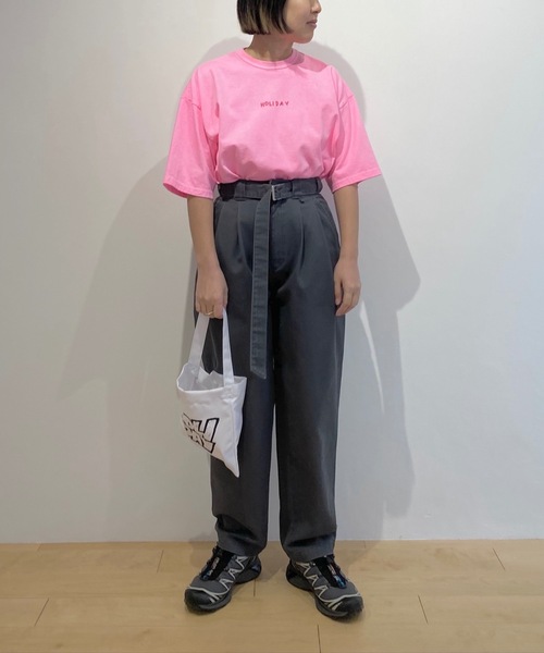 ★HOLIDAY DICKIES BELTED 2TUCK PANTS GRAY HOLIDAY】 DICKIES BELTED 2TUCK PANTS (GRAY） | olaf