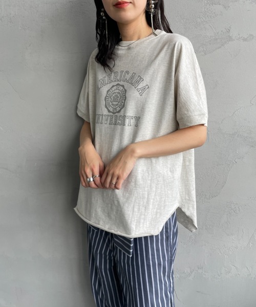 Americana ジーンズファクトリー アメリカーナ ラウンドヘムTシャツ 楽天市場】【送料無料】 Americana × JEANS FACTORY
