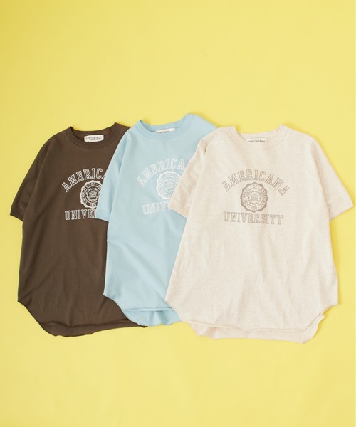 Americana ジーンズファクトリー アメリカーナ ラウンドヘムTシャツ セール】[Americana×JEANS FACTORY/アメリカーナ×ジーンズ