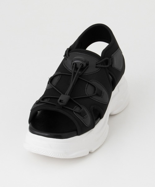 Honeys（ハニーズ）の「コード付スポーツサンダル（サンダル・レディース・アイボリー/グレー/ブラック×ホワイト・L/M/S/LL）」の16枚目の写真