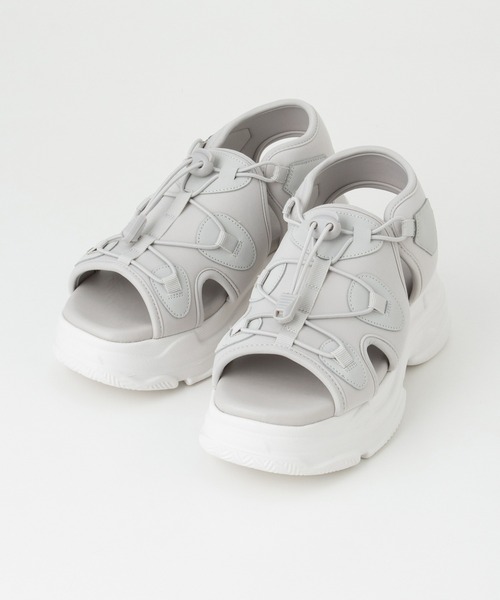 Honeys（ハニーズ）の「コード付スポーツサンダル（サンダル・レディース・アイボリー/グレー/ブラック×ホワイト・L/M/S/LL）」の18枚目の写真