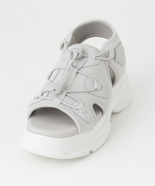 Honeys（ハニーズ）の「コード付スポーツサンダル（サンダル・レディース・アイボリー/グレー/ブラック×ホワイト・L/M/S/LL）」の19枚目の写真