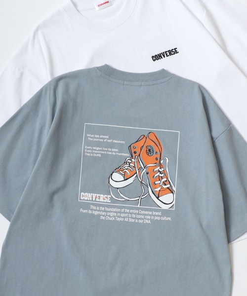 CONVERSE（コンバース）の「CONVERSE/コンバース オーバーサイズ オールスター スニーカー バックプリント ロゴ ワンポイント刺繍 半袖Tシャツ/レディース メンズ（Tシャツ/カットソー・レディース・ブラック系その他/ホワイト系その他/ホワイト/ブルー/ブルー系その他3/ブラック系その他2/ブラック/ブルー系その他/ホワイト系その他3/ブラック系その他3/ホワイト系その他2/ブルー系その他2・L/M/LL）」の9枚目の写真