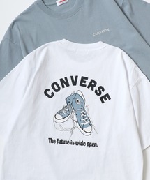 CONVERSE/コンバース オーバーサイズ オールスター スニーカー バックプリント ロゴ ワンポイント刺繍 半袖Tシャツ/レディース メンズ