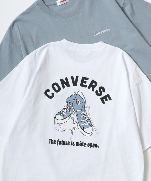 CONVERSE（コンバース）の「CONVERSE/コンバース オーバーサイズ オールスター スニーカー バックプリント ロゴ ワンポイント刺繍 半袖Tシャツ/レディース メンズ（Tシャツ/カットソー・レディース・ブラック系その他/ホワイト系その他/ホワイト/ブルー/ブルー系その他3/ブラック系その他2/ブラック/ブルー系その他/ホワイト系その他3/ブラック系その他3/ホワイト系その他2/ブルー系その他2・L/M/LL）」の3枚目の写真