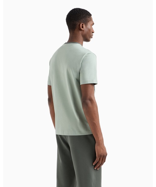 EMPORIO ARMANI EA7（エンポリオアルマーニイーエーセブン）の「【エンポリオ アルマーニ EA7】Summer Block クルーネックTシャツ コットンジャージー（Tシャツ/カットソー・メンズ・ブラック/グリーン系・LARGE/MEDIUM/SMALL/X-LARGE/XX-LARGE/X-SMALL）」の8枚目の写真
