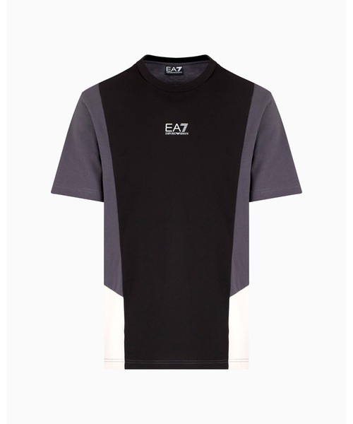EMPORIO ARMANI EA7（エンポリオアルマーニイーエーセブン）の「【エンポリオ アルマーニ EA7】Summer Block クルーネックTシャツ コットンジャージー（Tシャツ/カットソー・メンズ・ブラック/グリーン系・LARGE/MEDIUM/SMALL/X-LARGE/XX-LARGE/X-SMALL）」の3枚目の写真