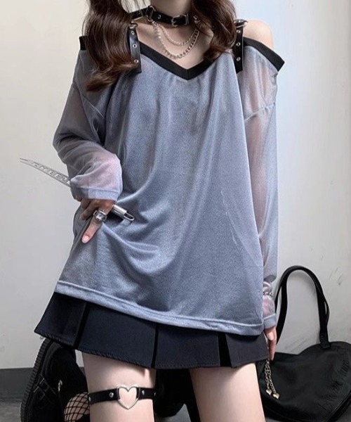 セール】オフショルダーシアートップス（Tシャツ/カットソー