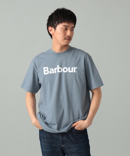 Tシャツ・カットソー BARBOUR Men T Shirts MMTS1296 BL45 Grey Barbour / ロゴ Tシャツ（Tシャツ/カットソー）｜Barbour