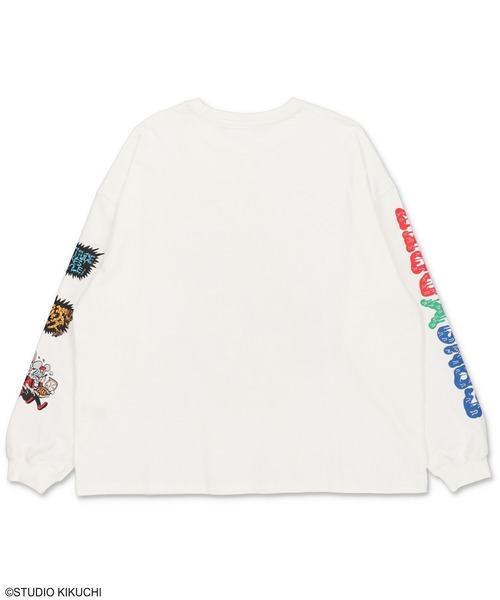 SPINNS（スピンズ）の「『どうぶつーズ』オリジナルアート袖ロゴロンT（Tシャツ/カットソー・レディース・ホワイト/ブラック・ONESIZE）」の12枚目の写真