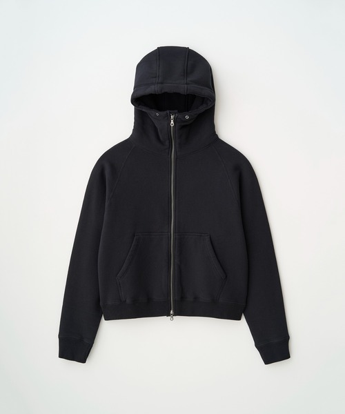 Juha（ユハ）の「CROPPED BRUSHED HOODIE（パーカー・メンズ・ブラック/ホワイト/ブラウン・3/4）」の4枚目の写真