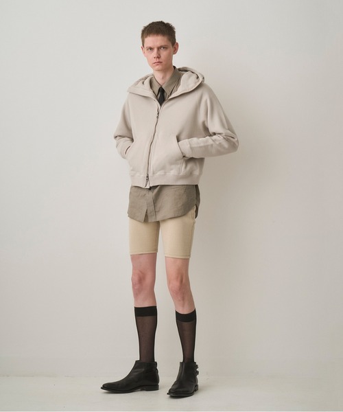 Juha（ユハ）の「CROPPED BRUSHED HOODIE（パーカー・メンズ・ブラック/ホワイト/ブラウン・3/4）」の14枚目の写真