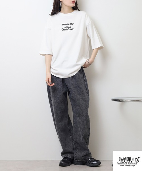 PEANUTS(ピーナッツ)の「PEANUTSコミック柄プリントへピーウエイトドロップショルター(Tシャツ/カットソー・メンズ・杢グレー/オフホワイト/レッド・M/L/LL)」の17枚目の写真