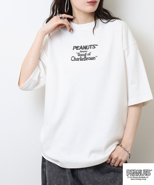 PEANUTS(ピーナッツ)の「PEANUTSコミック柄プリントへピーウエイトドロップショルター(Tシャツ/カットソー・メンズ・杢グレー/オフホワイト/レッド・M/L/LL)」の14枚目の写真
