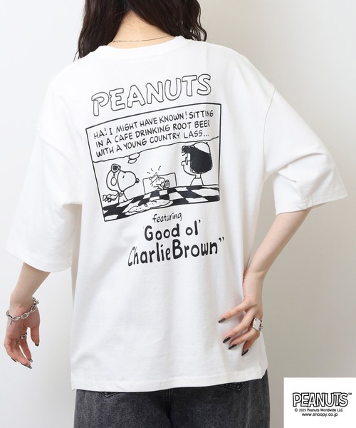 PEANUTS(ピーナッツ)の「PEANUTSコミック柄プリントへピーウエイトドロップショルター(Tシャツ/カットソー・メンズ・杢グレー/オフホワイト/レッド・M/L/LL)」の15枚目の写真
