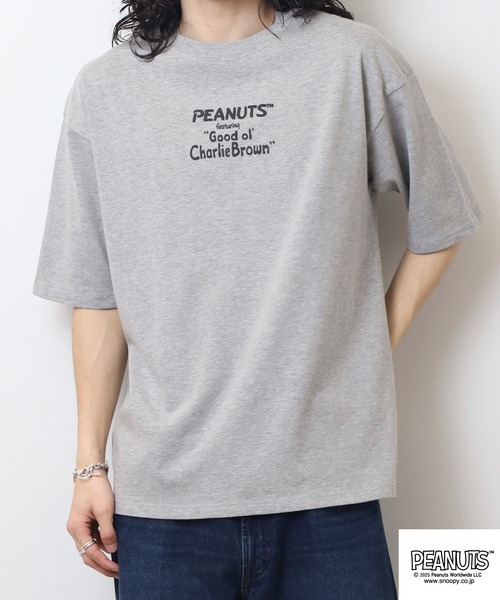 PEANUTS(ピーナッツ)の「PEANUTSコミック柄プリントへピーウエイトドロップショルター(Tシャツ/カットソー・メンズ・杢グレー/オフホワイト/レッド・M/L/LL)」の22枚目の写真