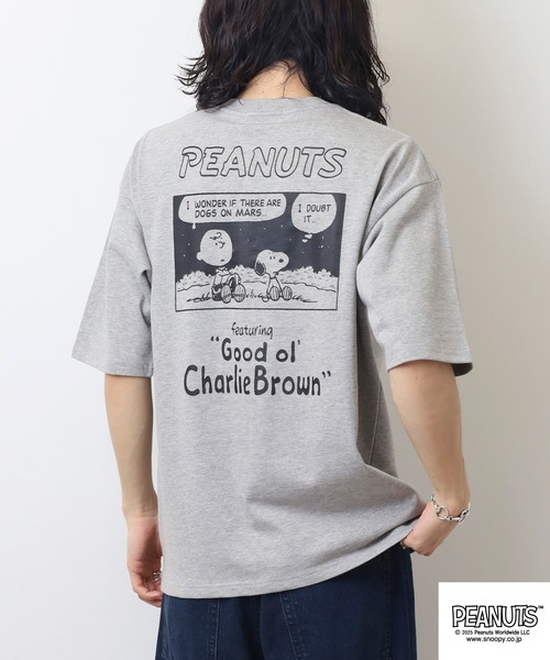 PEANUTS(ピーナッツ)の「PEANUTSコミック柄プリントへピーウエイトドロップショルター(Tシャツ/カットソー・メンズ・杢グレー/オフホワイト/レッド・M/L/LL)」の21枚目の写真