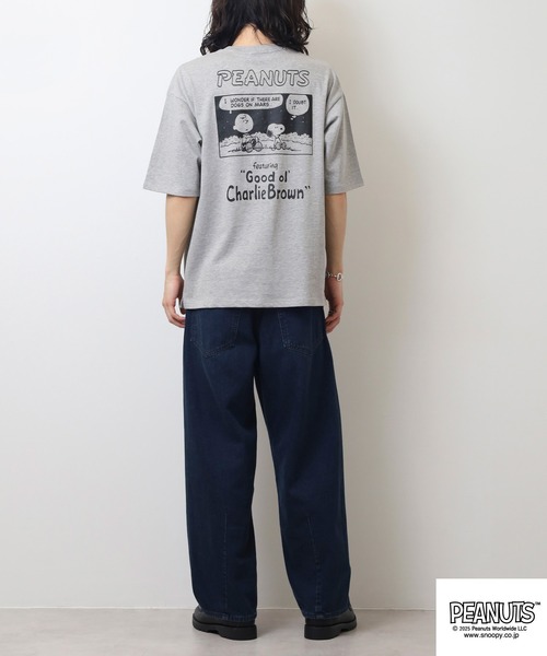 PEANUTS(ピーナッツ)の「PEANUTSコミック柄プリントへピーウエイトドロップショルター(Tシャツ/カットソー・メンズ・杢グレー/オフホワイト/レッド・M/L/LL)」の19枚目の写真