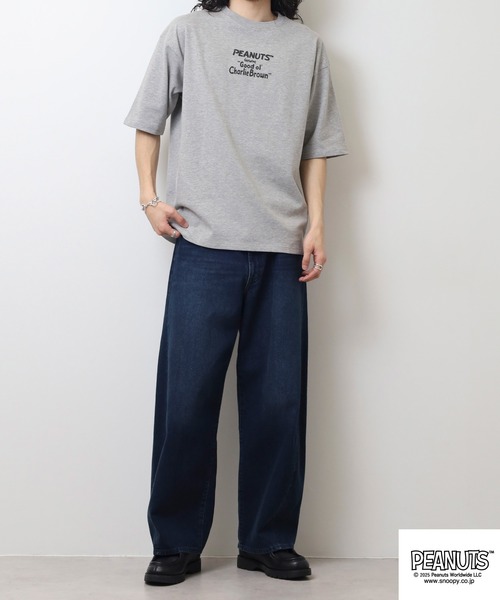 PEANUTS(ピーナッツ)の「PEANUTSコミック柄プリントへピーウエイトドロップショルター(Tシャツ/カットソー・メンズ・杢グレー/オフホワイト/レッド・M/L/LL)」の20枚目の写真