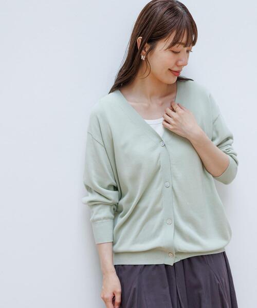URBAN RESEARCH Sonny Label（アーバンリサーチサニーレーベル）の「『接触冷感/UVカット』クールミストカーディガン（カーディガン/ボレロ・レディース・ミント/ライトグレー/オフホワイト/ブラック・FREE）」の4枚目の写真