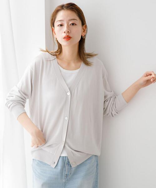 URBAN RESEARCH Sonny Label（アーバンリサーチサニーレーベル）の「『接触冷感/UVカット』クールミストカーディガン（カーディガン/ボレロ・レディース・ミント/ライトグレー/オフホワイト/ブラック・FREE）」の13枚目の写真