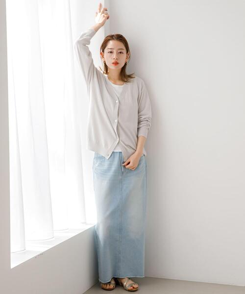 URBAN RESEARCH Sonny Label（アーバンリサーチサニーレーベル）の「『接触冷感/UVカット』クールミストカーディガン（カーディガン/ボレロ・レディース・ミント/ライトグレー/オフホワイト/ブラック・FREE）」の10枚目の写真